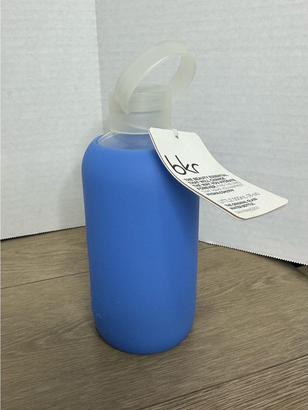 BKR Romeo Little Bottle The Original Glass Water Bottle 500ml Blue NWT